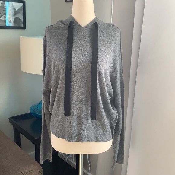 Olivaceous Loose fit drop shoulder hoodie super soft with mohair sz small - Picture 1 of 7